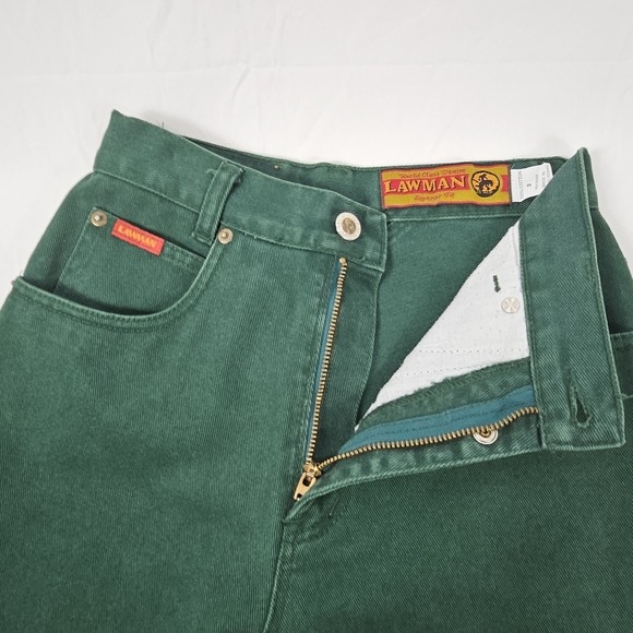 Vintage Lawman 90s Y2K style high waist green jeans size 3 - Picture 13 of 16